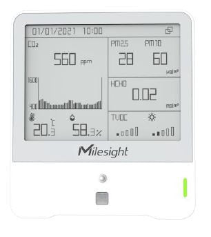 Milesight Indoor Ambience Monitor - Temp, Humidity, PIR, Light, TVOC, CO2, HCHO, Barometric, PM*