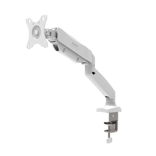 Port Single Screen White Vesa Mountable Monitor Arms