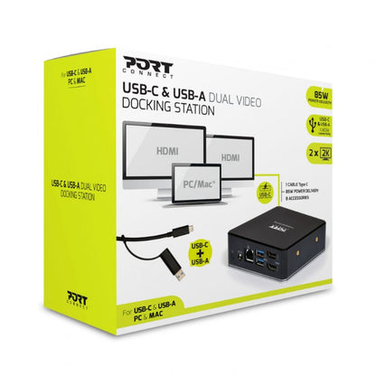 Port USB Type-Cáto 1 x RJ45|2 x USB3.1 Gen1|2 x HDMI|1 x Type-C|1 x USB3.1 Gen1 | Apple Charging 2.4A|1 x Aux Dock - Black