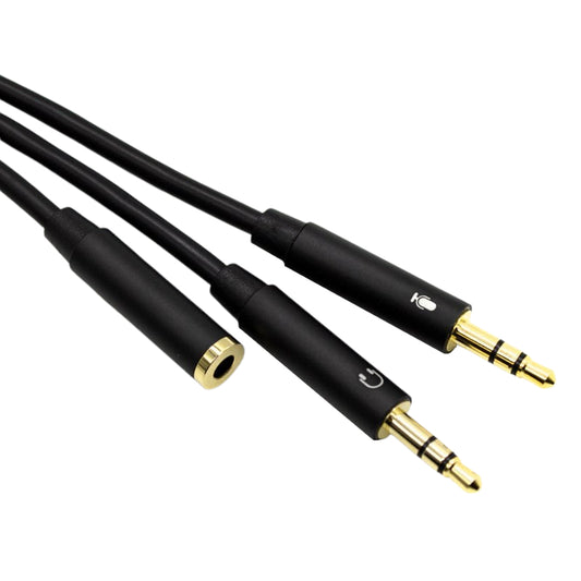 Gizzu Audio 1 x 3.5mm (Female) to 1 x 3.5mm (Male) Mic + 1 x 3.5mm (Male) Headset Jack Adapter Cable