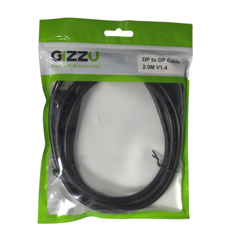 GIZZU DisplayPort to DisplayPort 2m V1.4 Cable Polybag