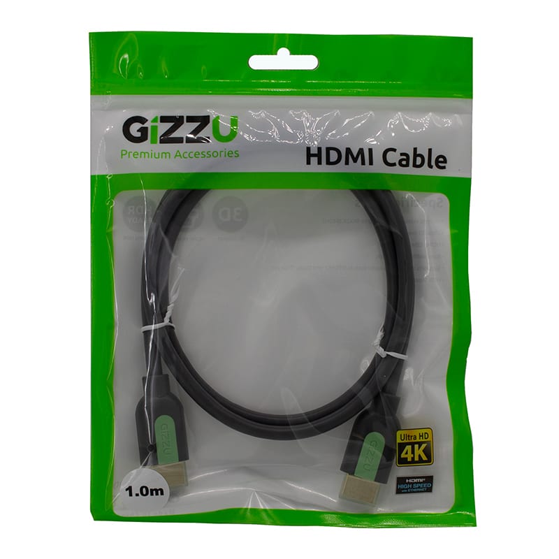 GIZZU High Speed V2.0 HDMI 1m Cable with Ethernet Polybag