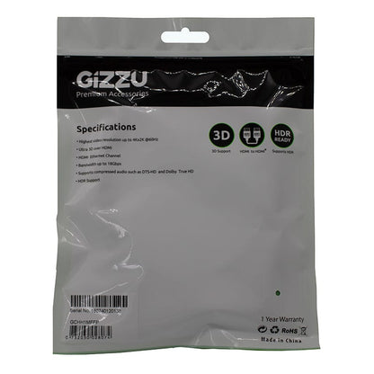 GIZZU High Speed V2.0 HDMI 1m Cable with Ethernet Polybag