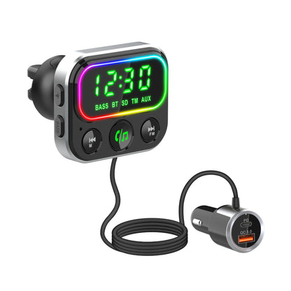 GIZZU Bluetooth 5 USB RGB LED PD 18W | QC3.0 18W | USB | MicroSD FM Transmitter Handsfree Kit