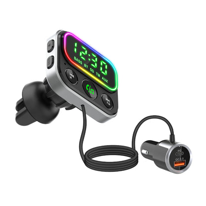 GIZZU Bluetooth 5 USB RGB LED PD 18W | QC3.0 18W | USB | MicroSD FM Transmitter Handsfree Kit