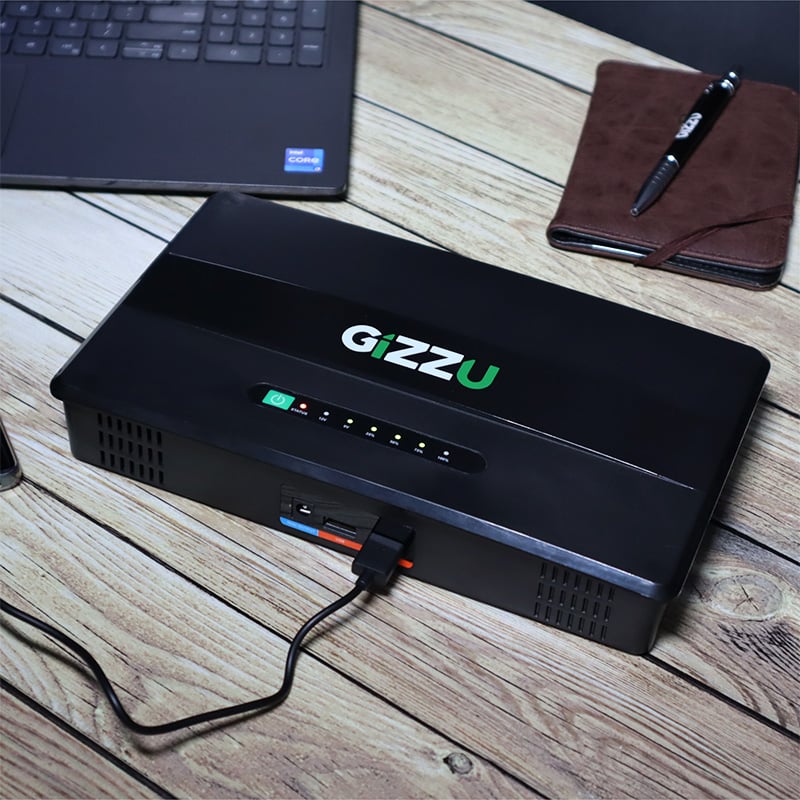 GIZZU 100W 46Wh 14400mAh Mini POE DC UPS - Black