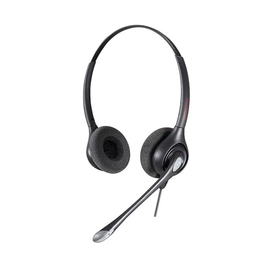Calltel HW361N Stereo-Ear Headset - Noise-Cancelling Mic - Quick Disconnect Connector