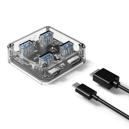 ORICO 4 Port USB3.0 Transparent Hub | MH4U-U3-03-CR-BP