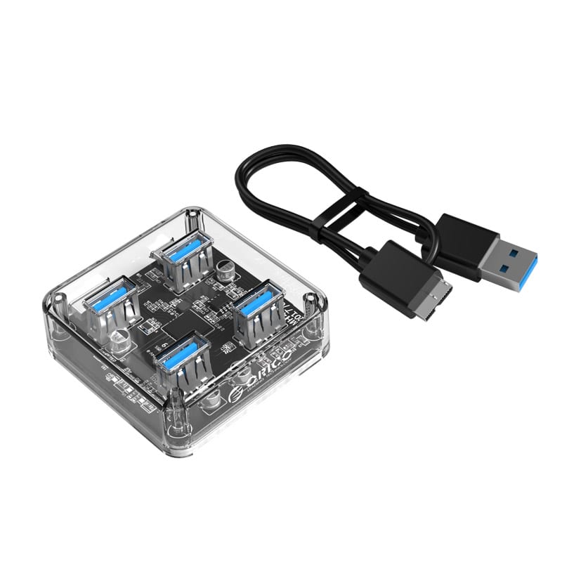 ORICO 4 Port USB3.0 Transparent Hub | MH4U-U3-03-CR-BP