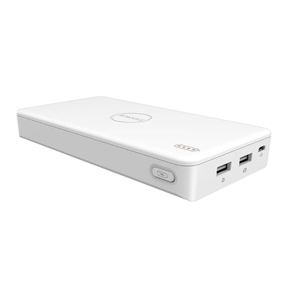 Romoss Pulse 20 20000mAh Input: Micro USB 5V 2.1A|Output: 1 x USB 5V 2.1A|1 x USB 5V 1A Power Bank - White