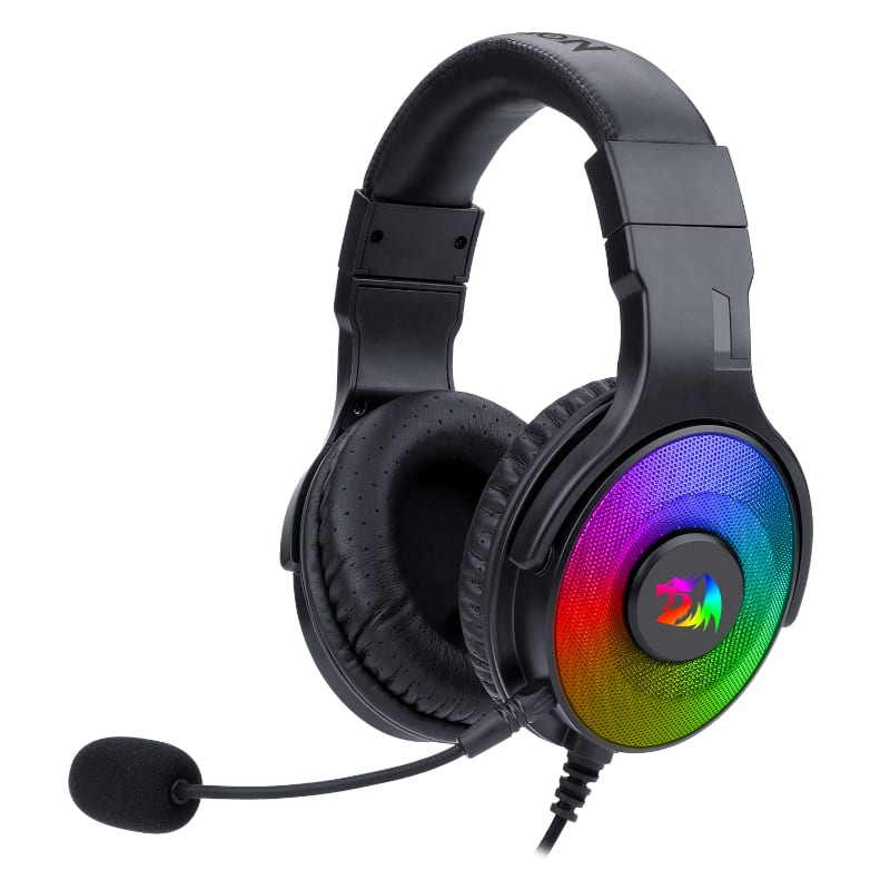 REDRAGON Over-Ear PANDORA USB (Power Only)|Aux (Mic and Headset) RGB Gaming Headset - Black