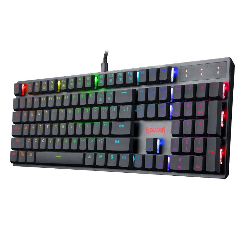 REDRAGON APAS PRO RGB 104 Key Super-Slim Mechanical Gaming Keyboard - Black