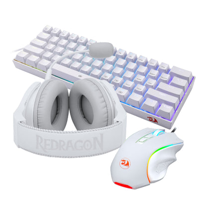 REDRAGON 3IN1 MS|HS|KB WIRED COMBO - WHITE