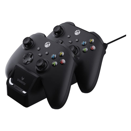 Sparkfox Xbox Series X Dual Controller Charging Dock with 2 x Rechargable Batteries - Black