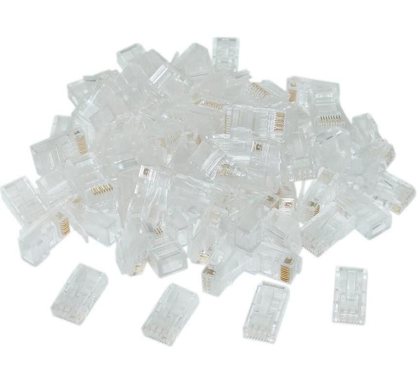 Acconet CAT5e RJ45 Connectors, Stranded/Solid Core, 50 Pack - Vice-Tech
