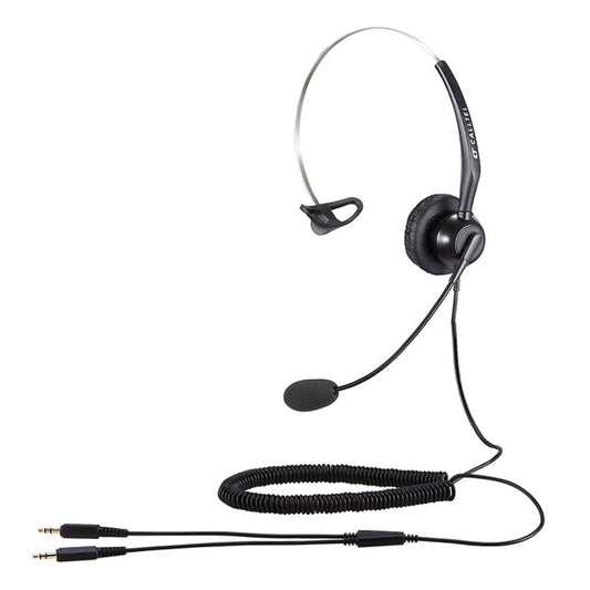 Calltel T800 Mono-Ear Headset - Noise-Cancelling Mic - Dual 3.5mm Jacks - Vice-Tech