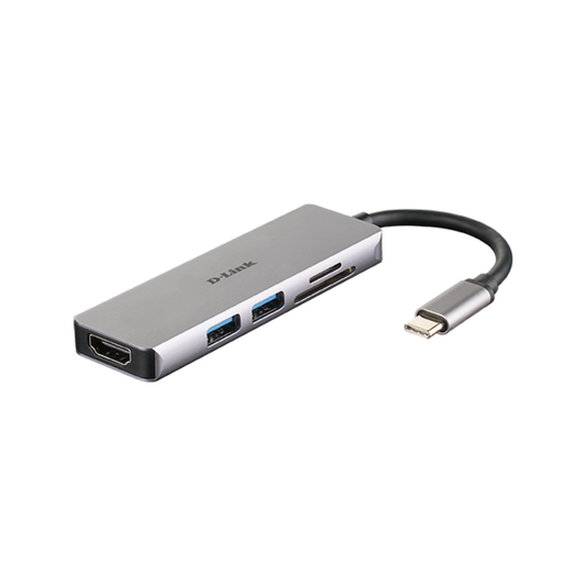 D Link Hub 5 In1 Usb Type C Sd Card & Microsd Card 1 X Hdmi 1.4 Port 2 X Usb 3.0 Superspeed 5 Gbps Ports Usb Type C Connector (Thunderbolt 3 Compliant)