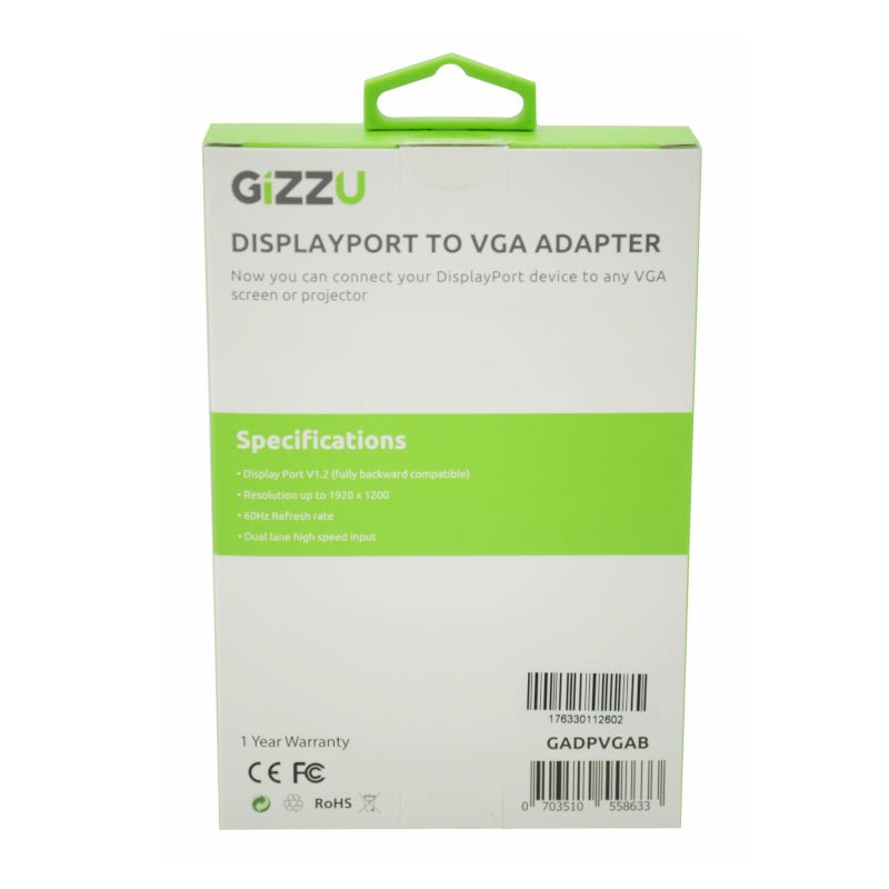 GIZZU DisplayPort to VGA Adapter - Vice-Tech