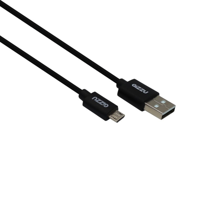 GIZZU Micro 1.2m USB Braided Cable Black - Vice-Tech