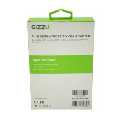 GIZZU Mini DisplayPort to VGA Adapter - Vice-Tech