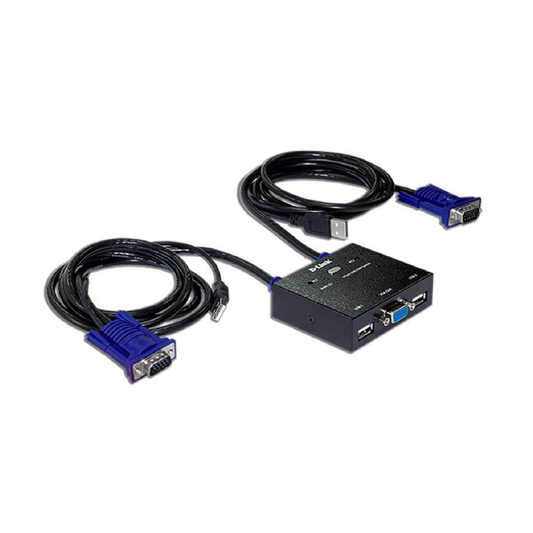 D Link Kvm Switch 2 Port With Vga And Usb Ports Manage Two Computers With One Monitor