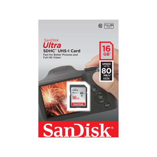 Sandisk Ultra 16 Gb Sdhc Memory Card 80 Mbs